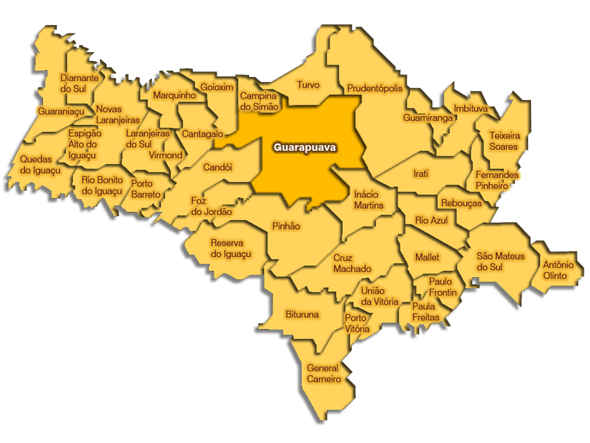 Mapa de Abrangência da PTM de Guarapuava