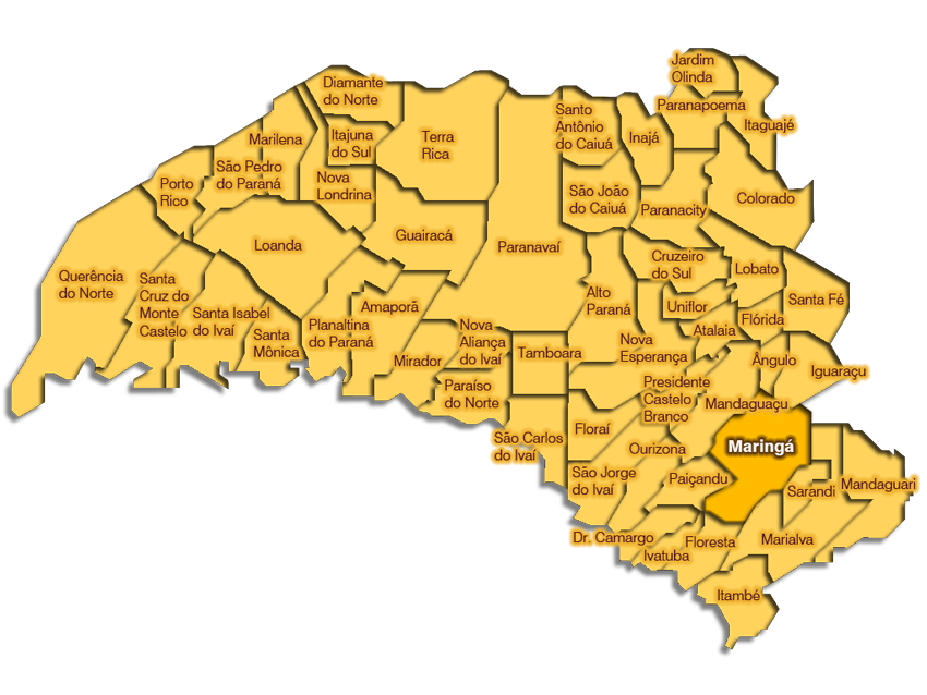 Mapa de Abrangência da PTM de Maringá